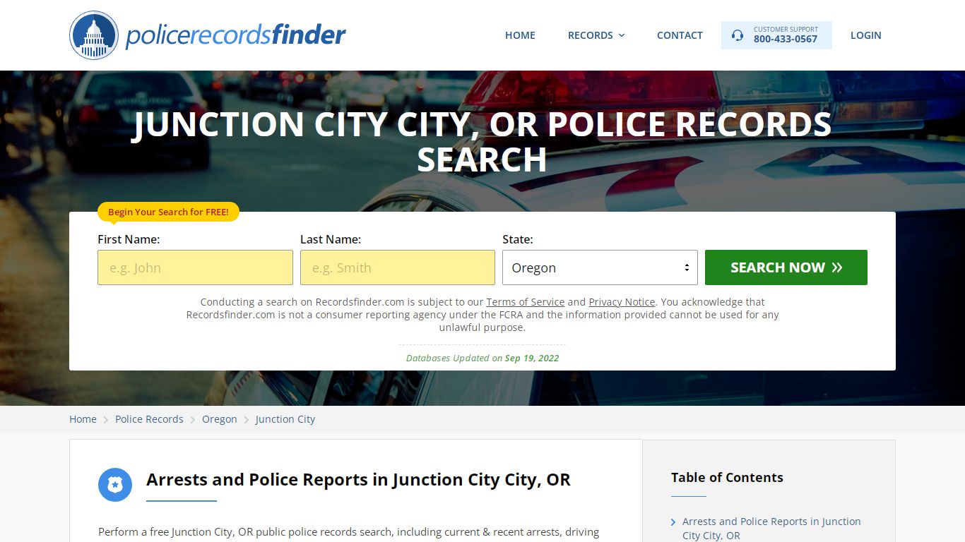 JUNCTION CITY CITY, OR POLICE RECORDS SEARCH - RecordsFinder